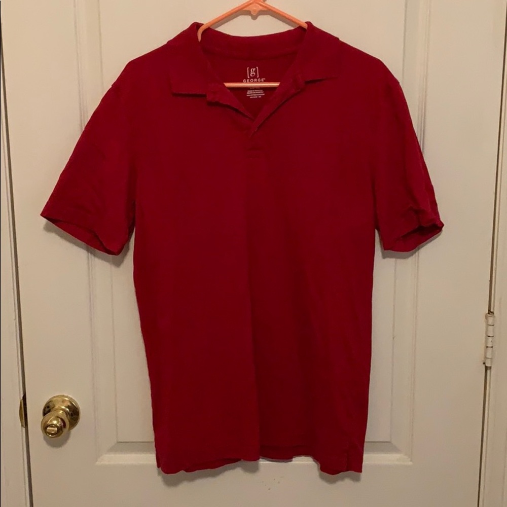 red collared shirt